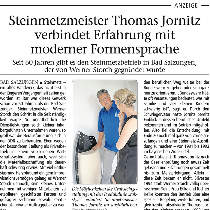 Wochenspiegel - Steinmetz Jornitz