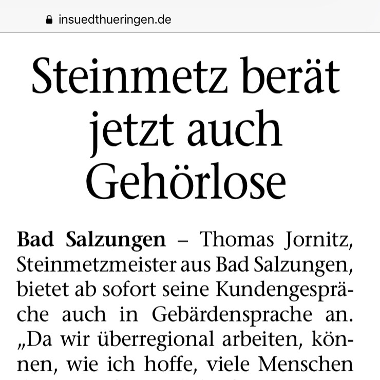 Steinmetz Jornitz - Gebärdensprache 